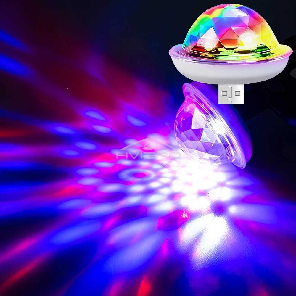 USB DJ Lamp DC 5V LED Bar Night Lights RGB Stage Projector Welcome Crystal Ball Sound Party Lighting Decoration Atmospheres NeonXJ250710