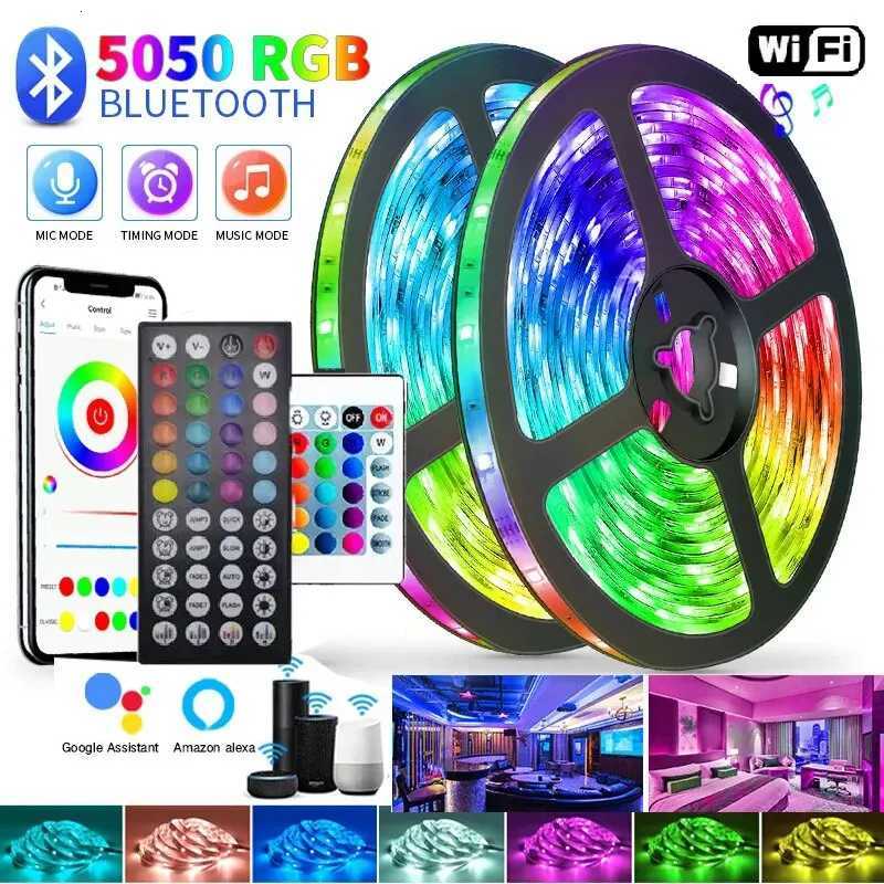 5050 Bluetooth APP Control LED Strip Light RGB WIFI Flexible Diode Decoration for Festival Party TV Desk Bedroom XJ250710