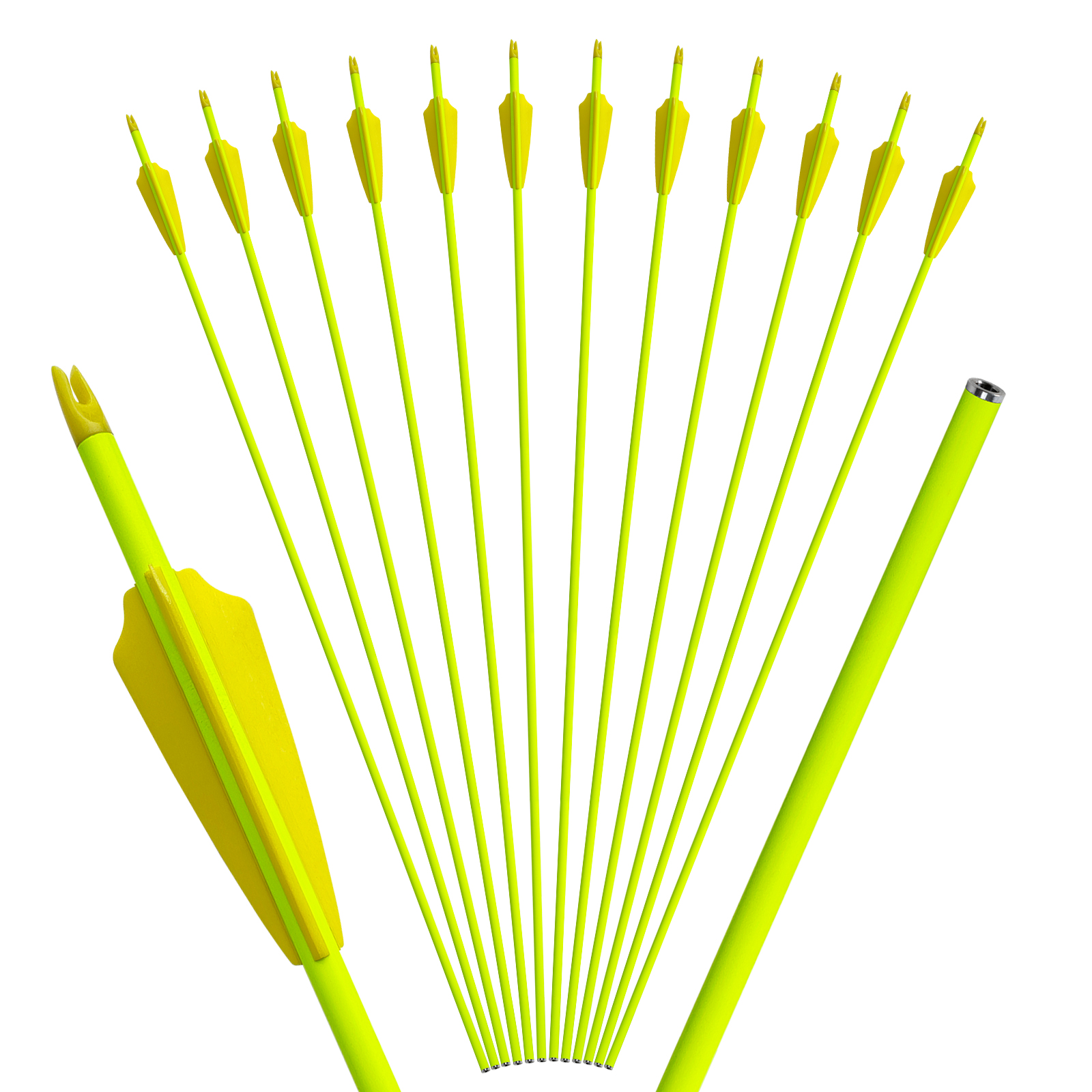 31inch Hunting Arrows Without Arrowheads Spine250-600 Carbon Fiber Archery Targeting Arrows 6.2mm Practice Arrows for Recurve Bow and Compound Bow (Pa