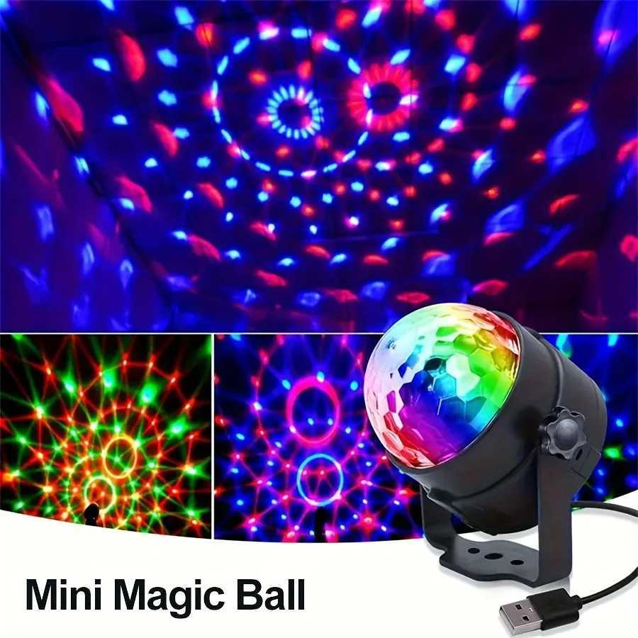 1Pc Disco Ball DJ Night Lights Sound Activated RGB Rotating Stage Strobe Lamp for Home Room Birthday Decor Wedding Dance Parties XJ250710
