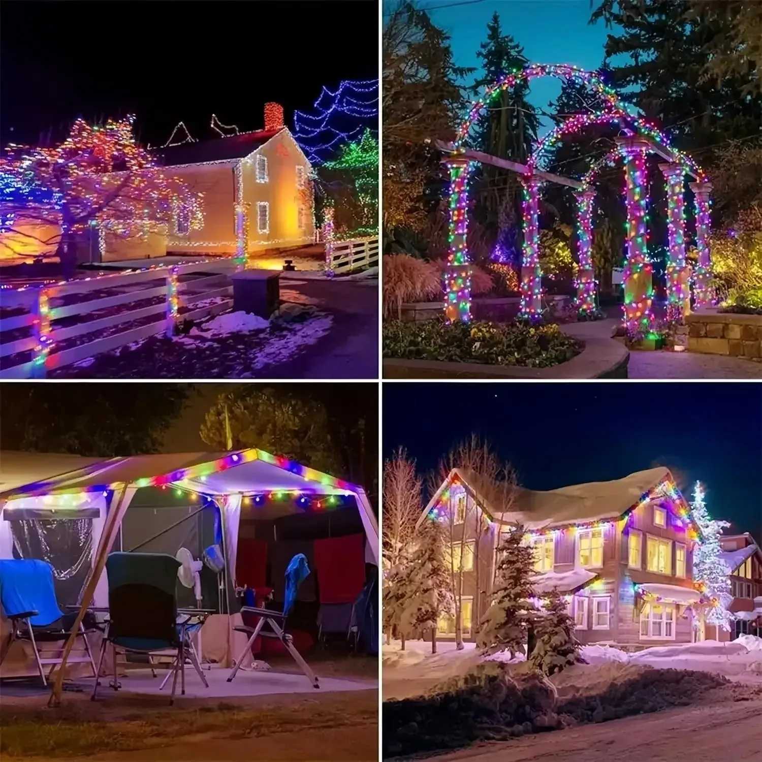 8 Modes Waterproof Solar Garden Lights String Lights with Wire for Patio Yard Trees Christmas Party XJ250710