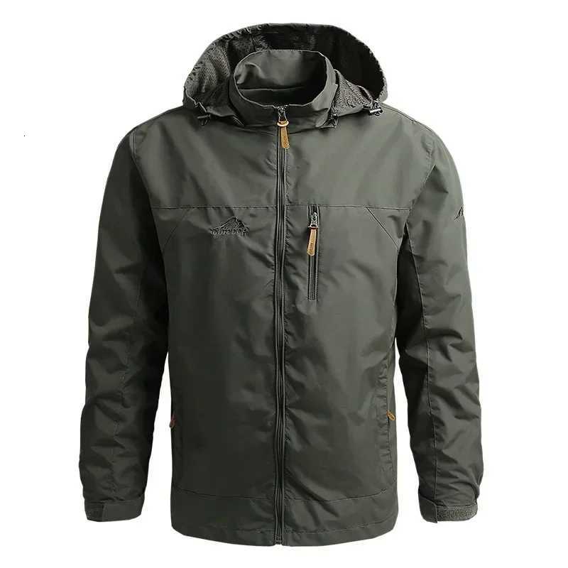 Men Autumn Waterproof Jackets Casual Hooded Windbreaker Field Camping Fishing Jacket Outerwear Baseball Hiking Jacket Men Clothing W250711