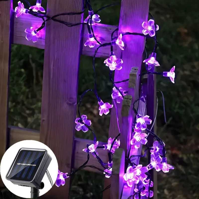 8 Modes Cherry Blossoms String Light Wedding Decoration LED Garden Lights Outdoor Solar Christmas Party Decoration Fairy Lights XJ250710