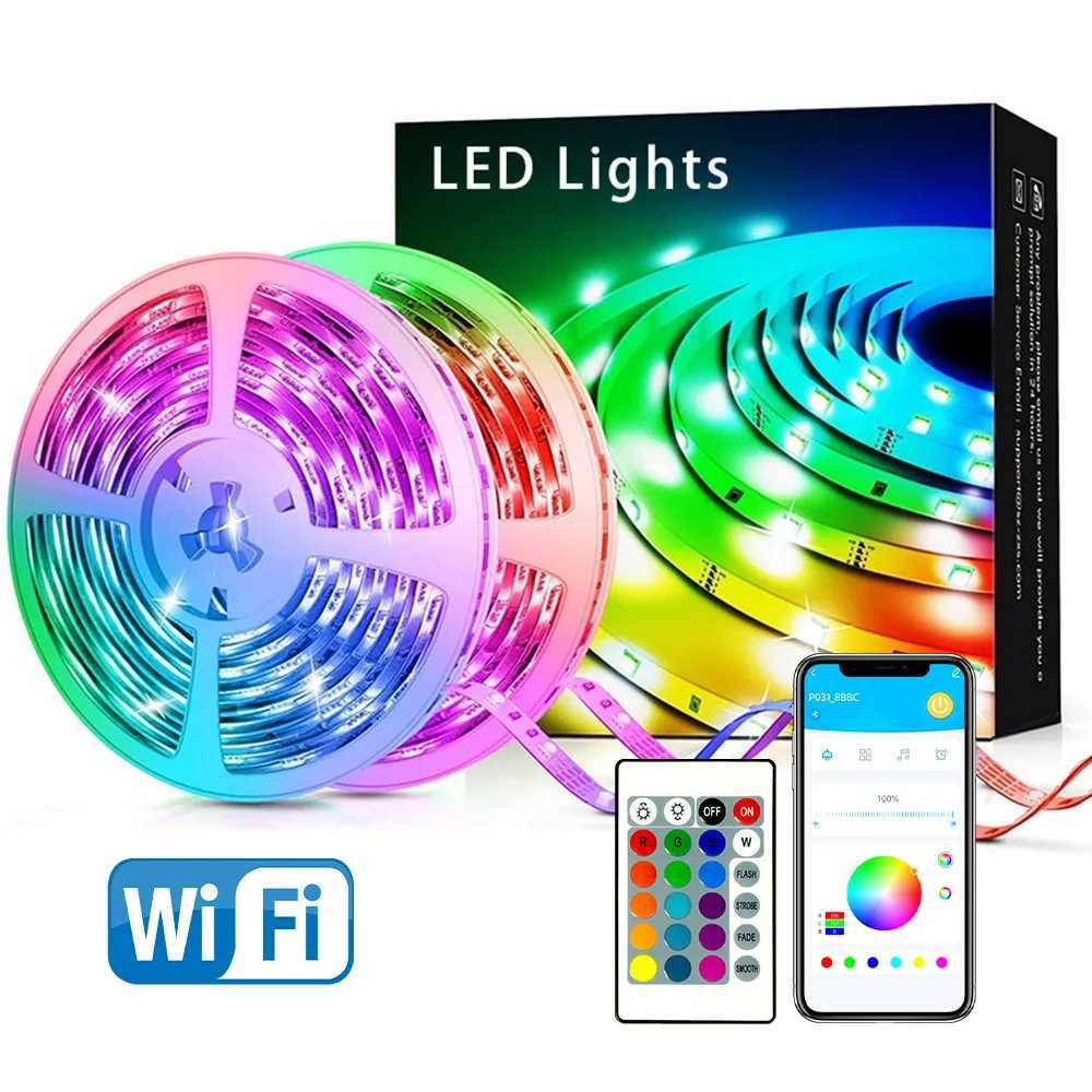 100FT WIFI outdoor LED strip lights music synchronization RGB LED light with remote control and application. XJ250710