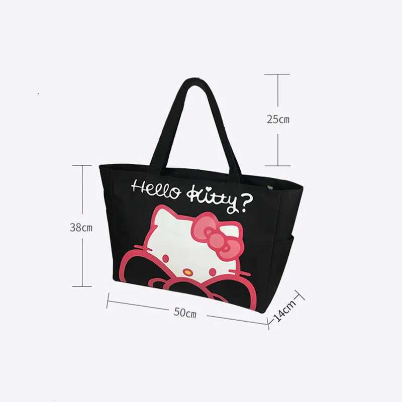 Sanrio Hello Kitty Womens Shoulder Bag Handbag Tote Fashion Printing Large Capacity Handle Folding Shopping Bag Storage Bagw250711