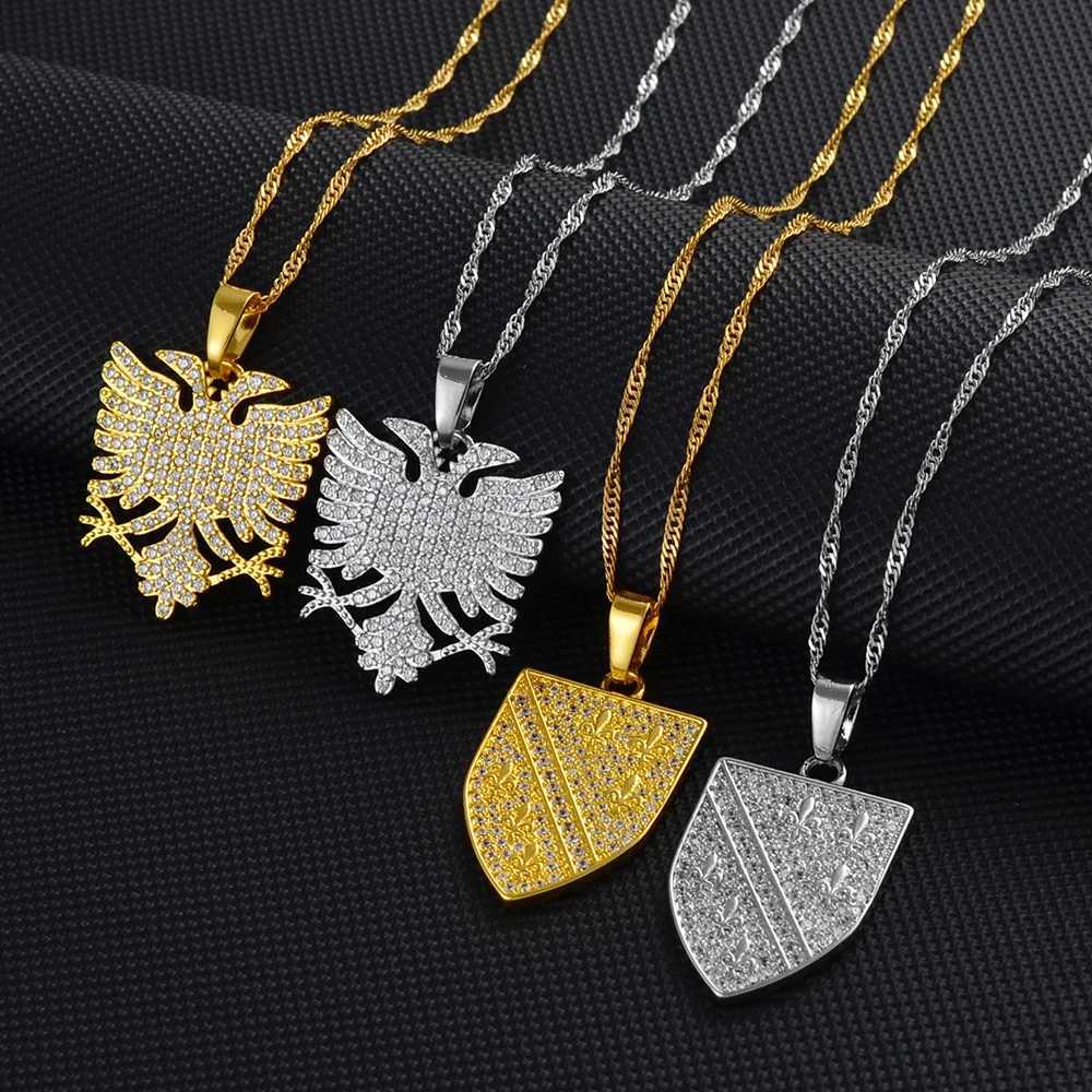Anniyo Croatia Albania Serbia Bosnians Bosnia Pendant Necklaces Jewelry With Cubic Zirconia # 251106 W250710