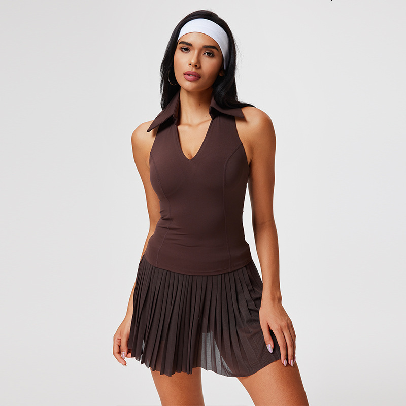 New Sports Tennis Running Vest for Women Summer with Chest Pad Integrated Cup Shockproof Racerback Quick-Dry Yoga Wear