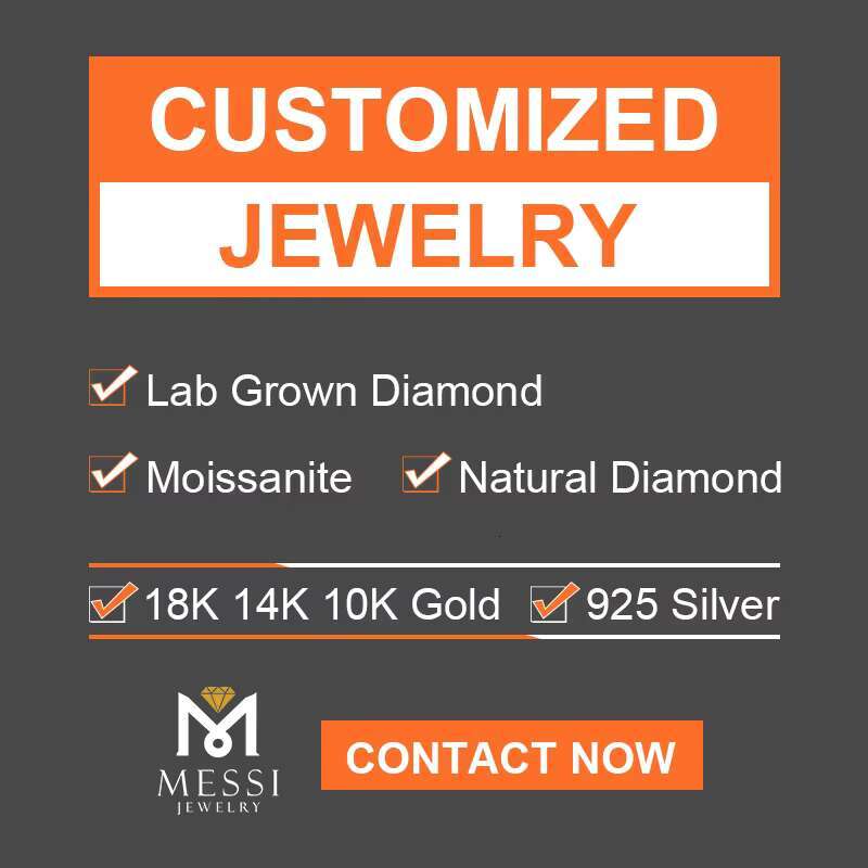 Messi Jewelry Real Fine Personalized Customized 18k Solid White Gold Oval Cut Moissanite Engagement Rings