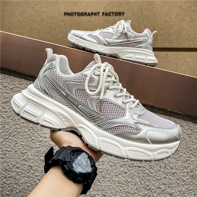 Womens Mens designer Casual Shoe Sneaker Light Grey Blue leather black pink Nylon Printed Platform for Men