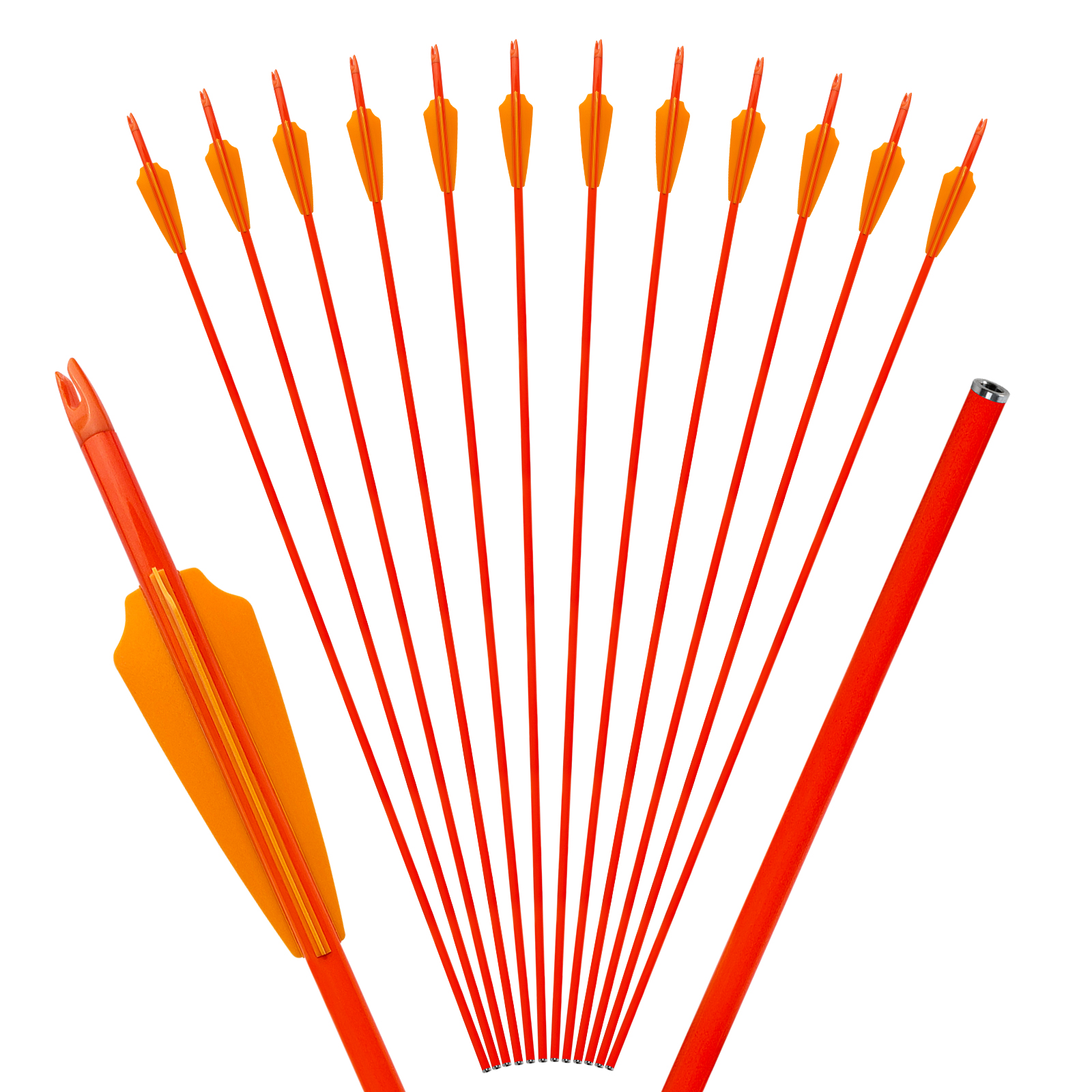 31inch Hunting Arrows Without Arrowheads Spine250-600 Carbon Fiber Archery Targeting Arrows 6.2mm Practice Arrows for Recurve Bow and Compound Bow (Pa