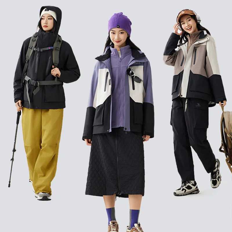 GOLDEN CAMEL Hiking Jackets Men Women Winter Windbreakers Fleece Thick Hard Shell Hooded Jacket Waterproof Mountaineering Suits W250711