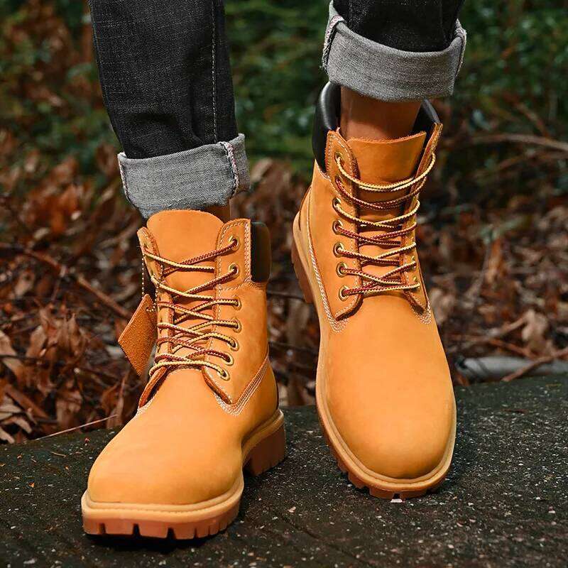 Classic High-Top Wear-Resistant Boots Cross-Border Large Size Outdoor Men's Couple British Work Shoes