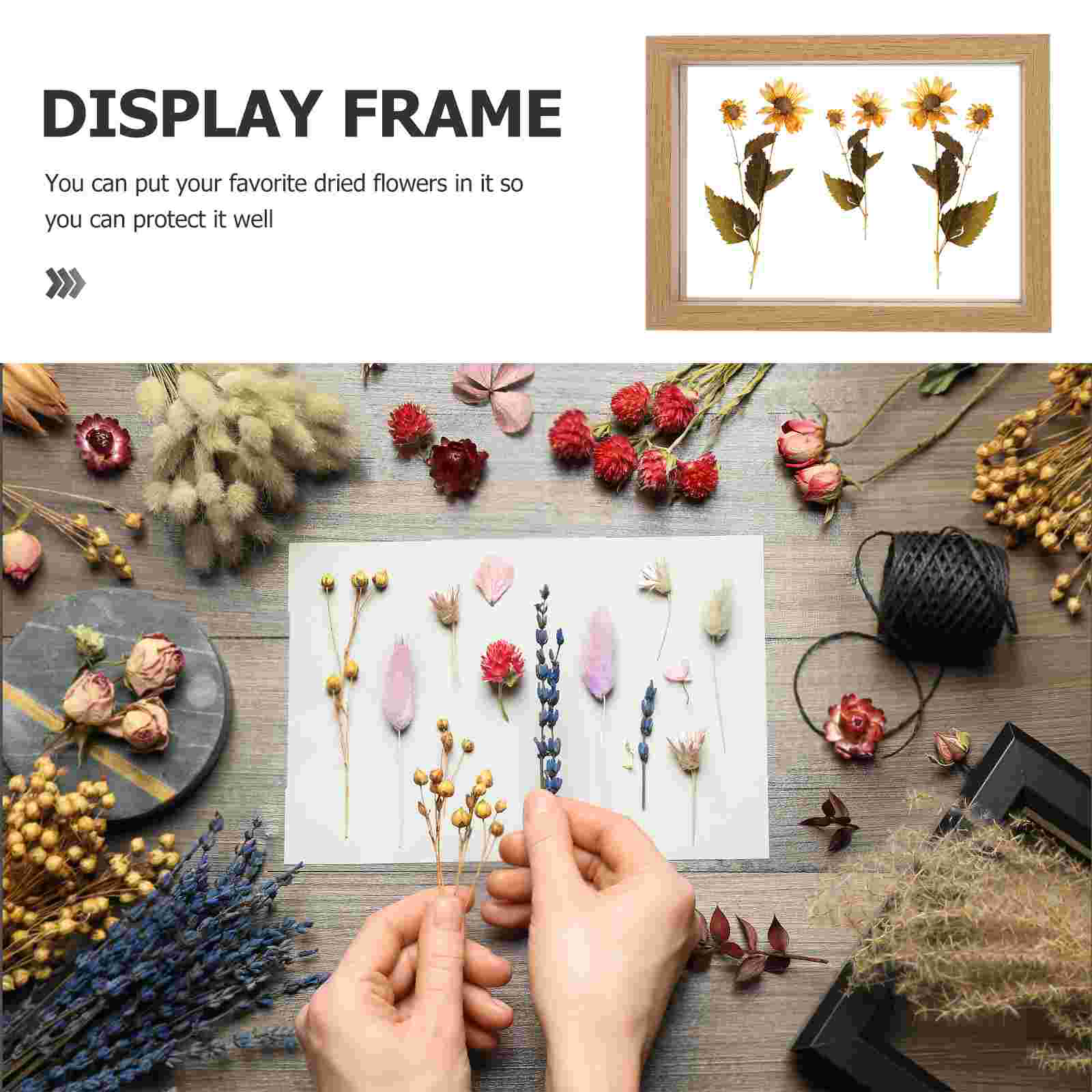 Double Sided Glass Picture Wooden Display For Photos Flower Specimen Frames Photo Frame Home Decor H260306