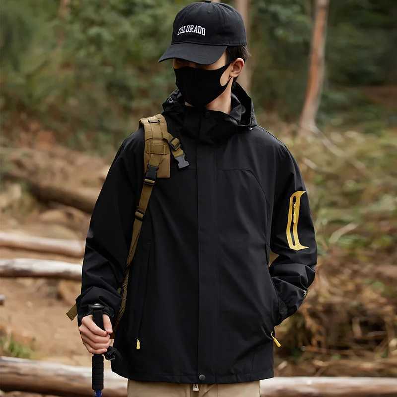 Autumn Winter Outdoor Couple Punching Jackets Men Women Windproof Waterproof Mountaineering Clothing Camping Jacket W250711