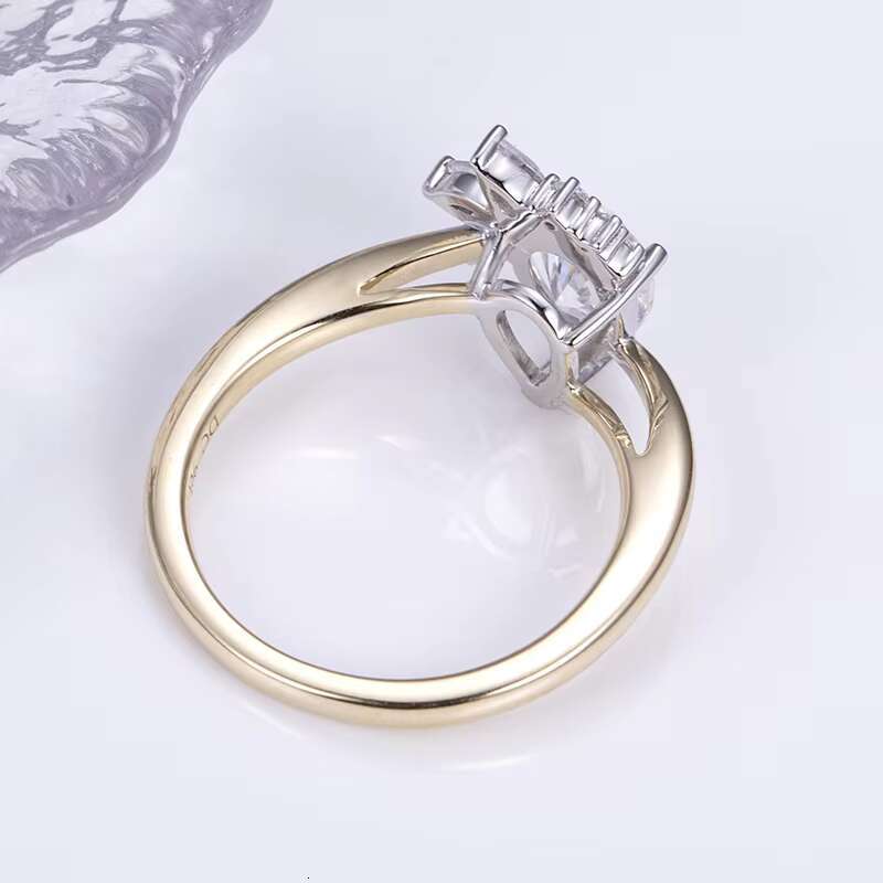 Messi 9k Gold Custom Ring Fine Jewelry D/VVS1 Round Moissanite Diamond Engagement Ring Women Jewelry