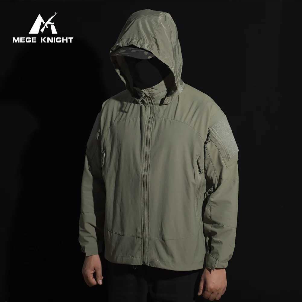 Mege Outdoor Tactical Softshell PCU L5 Jacket Nylon Thin Style Assault Combat Field Coat for Hiking Climbing Military Uniform W250711