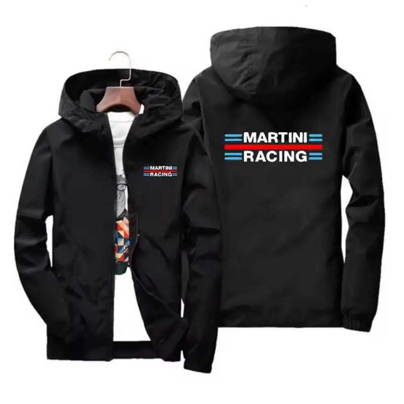 Martini Racing Mens Coat Thin Sunscreen Skin Zipper Hooded Windbreaker Sports Pilot Jacket Beach Parkas Cycling Tops Plus Size W250711