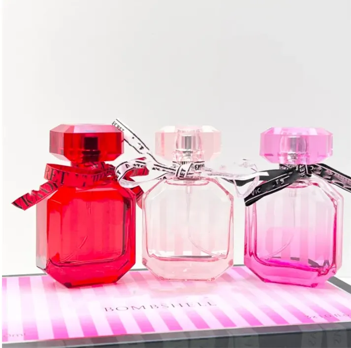 Woman Perfume 30ml 3pcs Set Sexy Fragrance Long Lasting Smell Women Lady Parfum Girl Pink Bottle Cologne Spray Gift Box Kit 3in1 High Quality