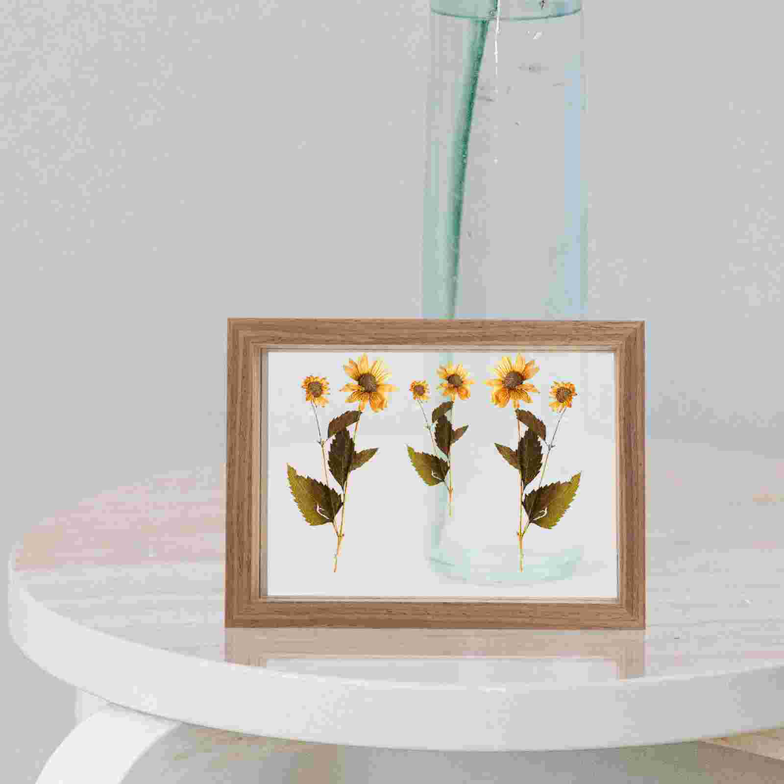 Double Sided Glass Picture Wooden Display For Photos Flower Specimen Frames Photo Frame Home Decor H260306