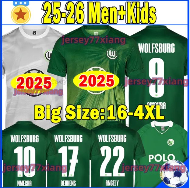 XXXL 2025 2026 VfL WoLfSbUrG soccer jerseys AMOURA WIND 24 25 26 TIAGO TOMAS WIMMER NMECHA SKOV OLSEN BEHRENS VAVRO Retro 2008-09 Men Uniforms Kids Kits football shirts