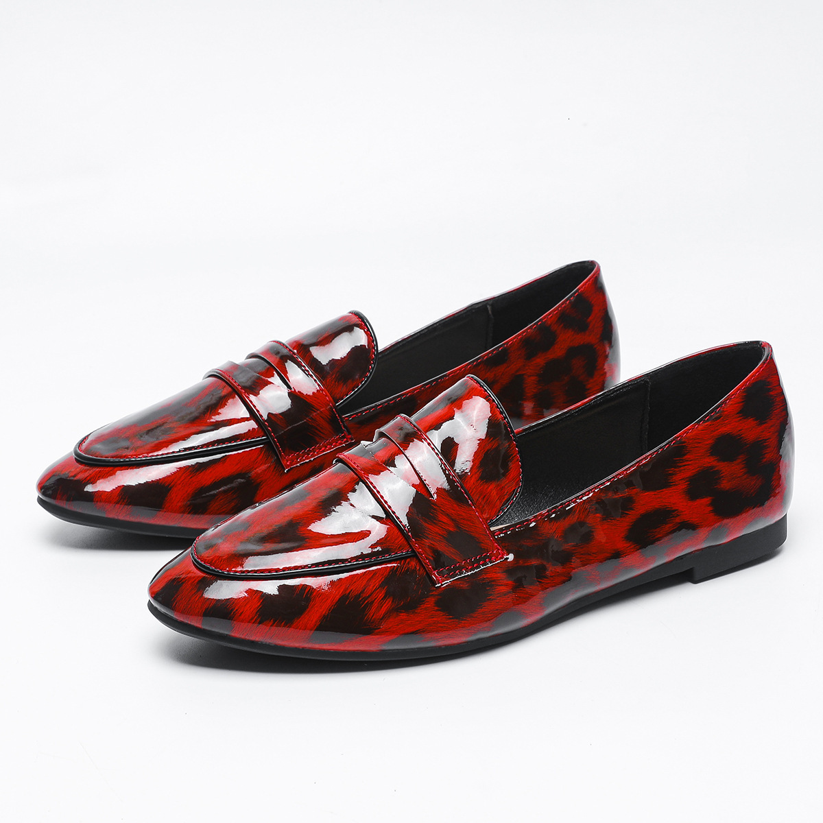 Free shipping designer shoes Women Shoes Large Size Women Shoes 3545 Spring and Autumn Round Toe Flat Leopard Print Single Shoes NonSlip Large Sole he