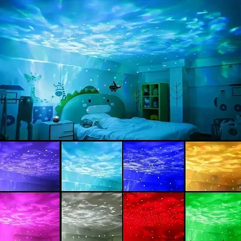 USB LED Night Light Starry Sky Projector Lamp Aurora DC 5V RGB Remote Control Rotating Lighting for Home Party Room Decoration XJ250710