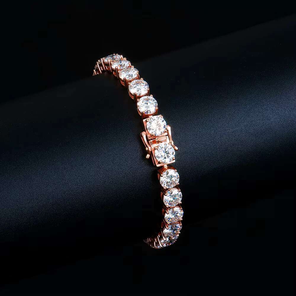 6mm VVS Moissanite Dia Tennis Bracelet Fashionable Rose Gold Sterling Sier Lab Grown Mossanite Jewelry for Women Gift