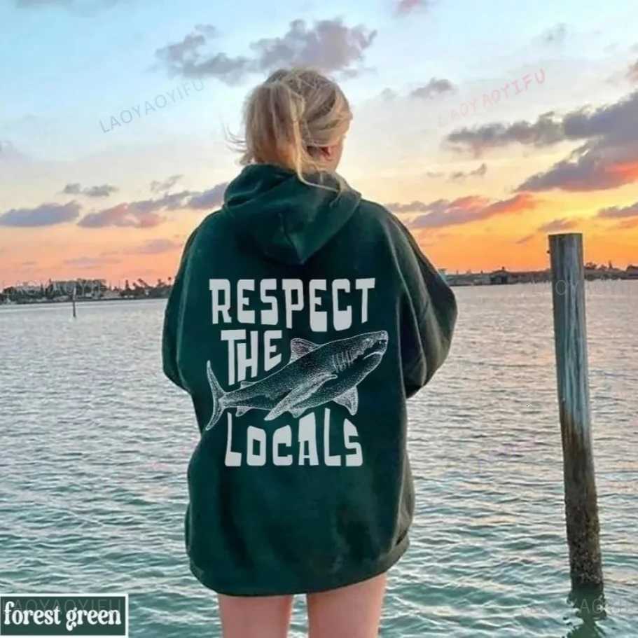 Respect The Ocean Hoodie - Ocean Surf Hoodie Carolina Blue Hoodie Words On Back Turtle Sweatshirt For Outdoor Enthusiasts Y250710