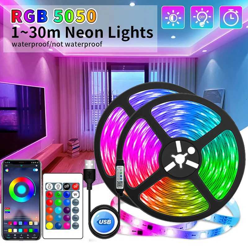 USB LED Strip Lights APP Control Color Changing 5050 RGB LED Light Flexible Tape for Room Decoration TV Backlight Diode XJ250710