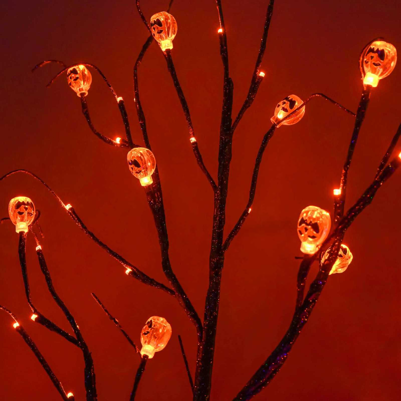 45CM Halloween LED Decoration Tree Cover with DIY Black Branches Pumpkin Light Tabletop Home Indoor Decor XJ250710