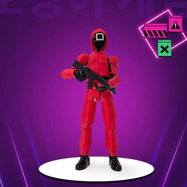3D printed Squid Game figurine building block doll with movable joints, comes with weapons Perfect for fans of the hit series adding an extra layer of