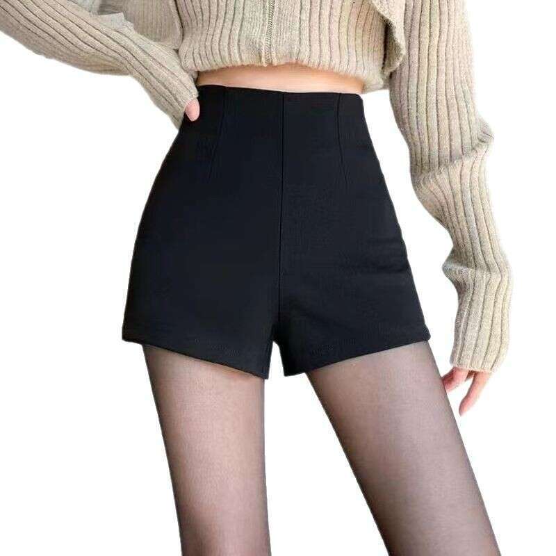 American Style High-End Black Suit Shorts For Women Summer Trendy Petite High-Waisted Slim Fit Leggings Outerwear Hot Pants B5