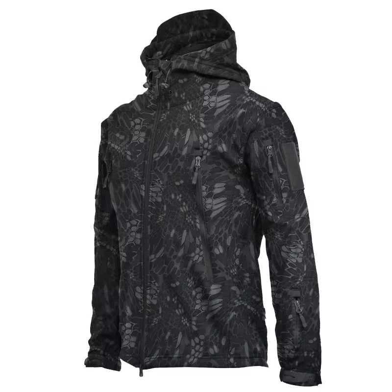 Military Shark Skin Soft Shell Jackets Men Tactical Windproof Waterproof Jacket Men Army Combat Jackets Mens Hooded Bomber Coats W250711