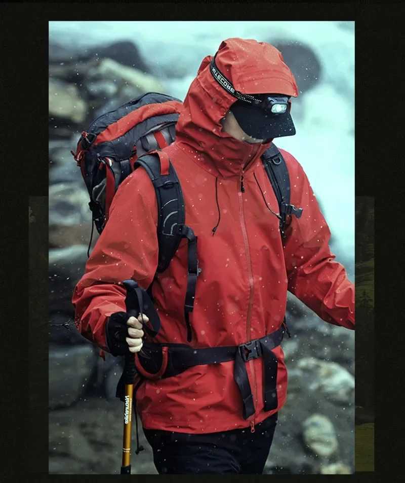 Jackets mens and womens all-weather mountaineering suits high-transparency and waterproof jackets that withstand soaking steam customized. W250711