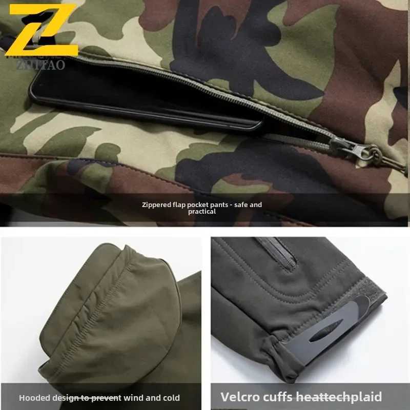 Mountain Soft Case Jacket Mens Winter Autumn Casual Waterproof Pocket Zipper Trenchcoat Outdoor Sports Hunting Work Hooded Coat W250711