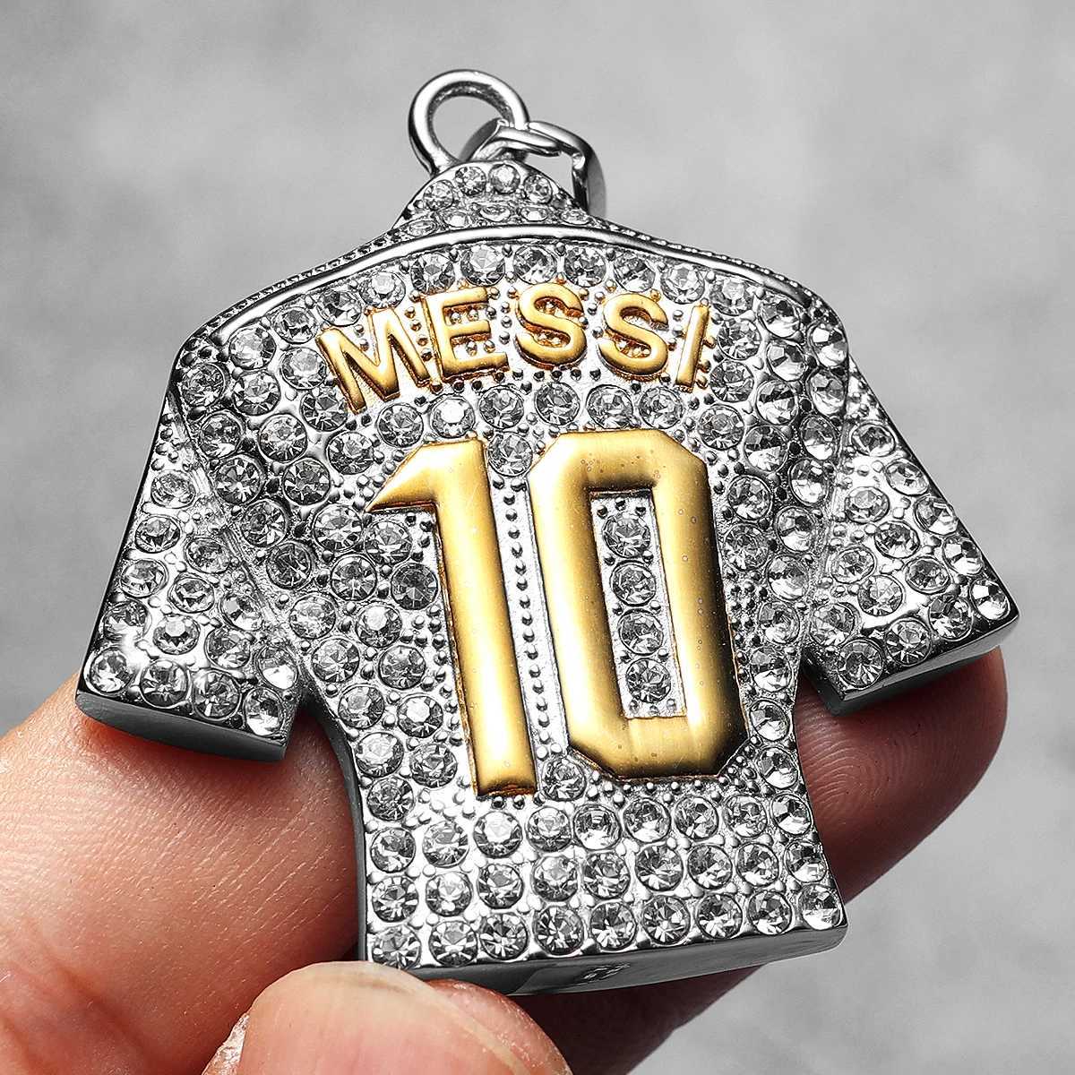 Football Jersey Messi Cristiano Ronaldo Neymar Mbapp Harland Men Necklaces Stainless Steel Pendant Chain Fashion Jewelry Gifts W250710
