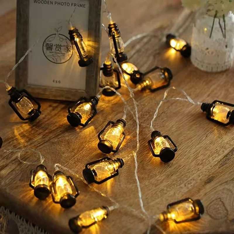 10/20/30/40 LED Lantern String Lights Mini Kerosene Lamp for Outdoor Patio Garden Holiday Wedding Party Christmas Decorations XJ250710