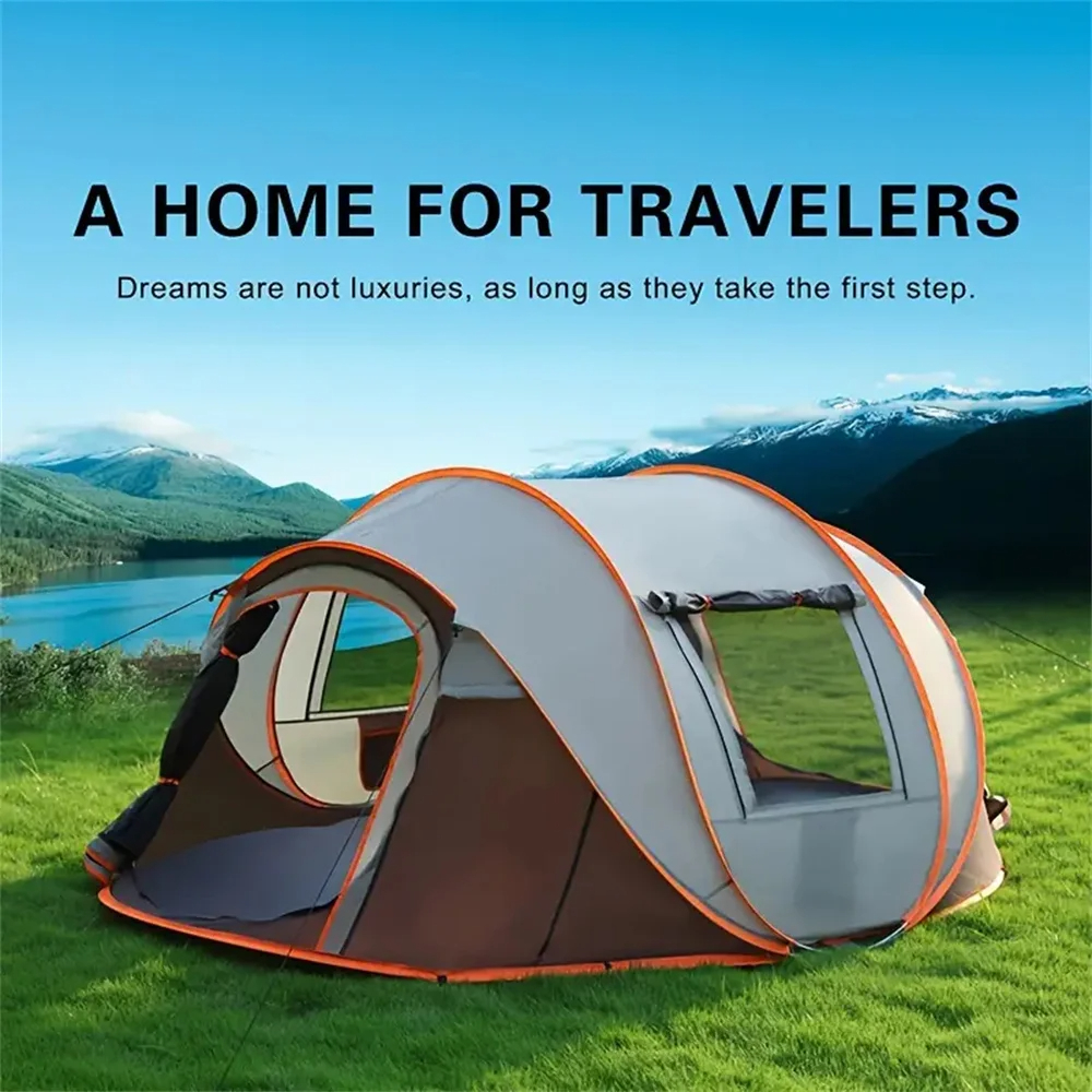 A family tent for 4 people, outdoor waterproof sunscreen tent, camping tent, garden tent, suitable for camping and hiking trips