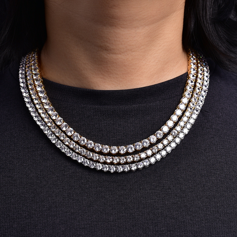 Zircon Tennis Chain Jewelry for Women Hip Hop Men's Accessories Necklace TennsChain