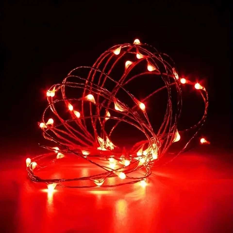 20m 200LED Fairy Light AA Battery Powered Red Copper Wire Light Suitable for Bedroom Christmas Party Decoration XJ250710