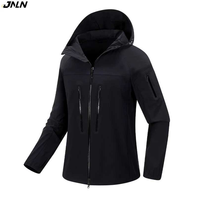 EUMERGX Mens Womens Waterproof Hiking Jackets Sun Protective Camping Mountaineering Rain Coat Unisex Stretch Windbreaker W250711