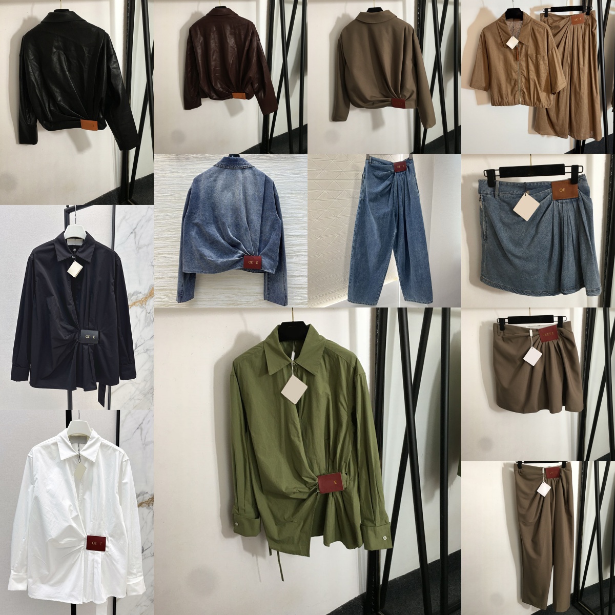 Luxury Brand Women White Blouse Shirt Designer Summer White Tees Tops Street Style OL Formal Shirts Peplum Long Dinner Dress Short Skirt Desim Pants Jeans Jackets