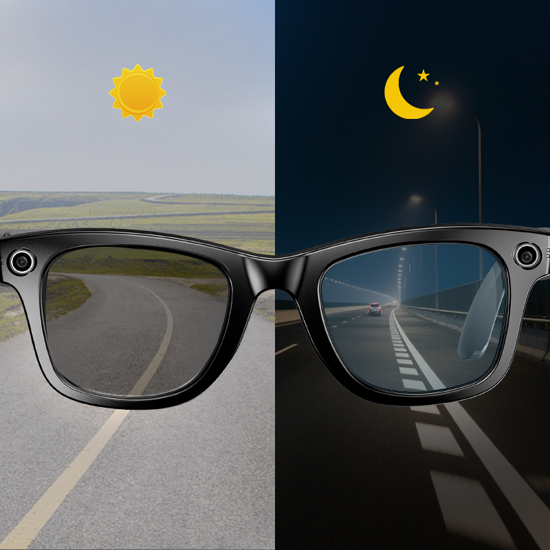 LIGE Camera Smart Sunglasses Video Recording AI Photo Recognition Eyeglasses Wireless Call Glasses Sports Headphones AI smart glasses Touch control