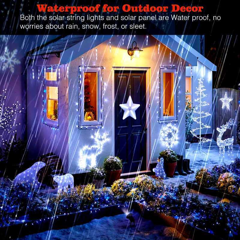 Outdoor LED Solar Fairy Lights Christmas Decoration Waterproof Solar Garland 8 Modes Lights for Xmas Party Patio Balcony Yard XJ250710