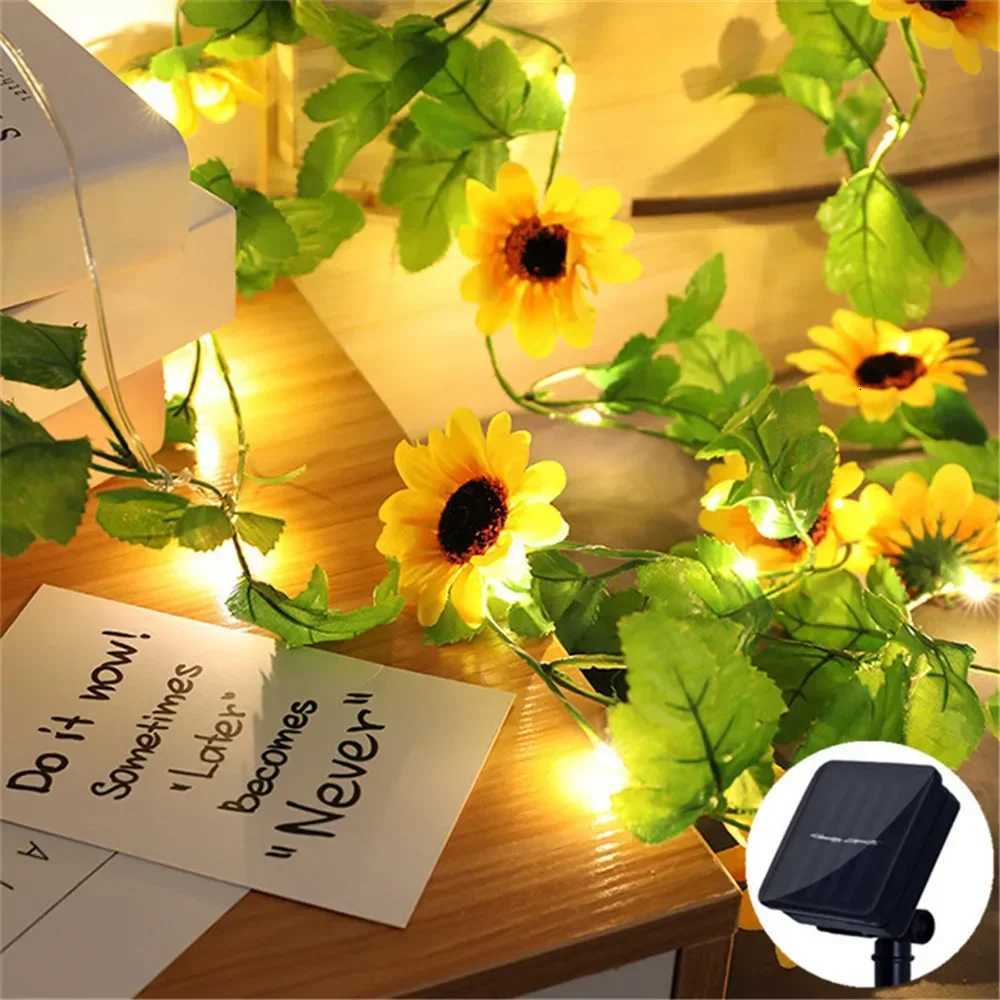100/50/20LED Solar String Light Artificial Leaf Garland Birthday Decoration Outdoor Room Curtain Lamp for Wedding Party Garden XJ250710