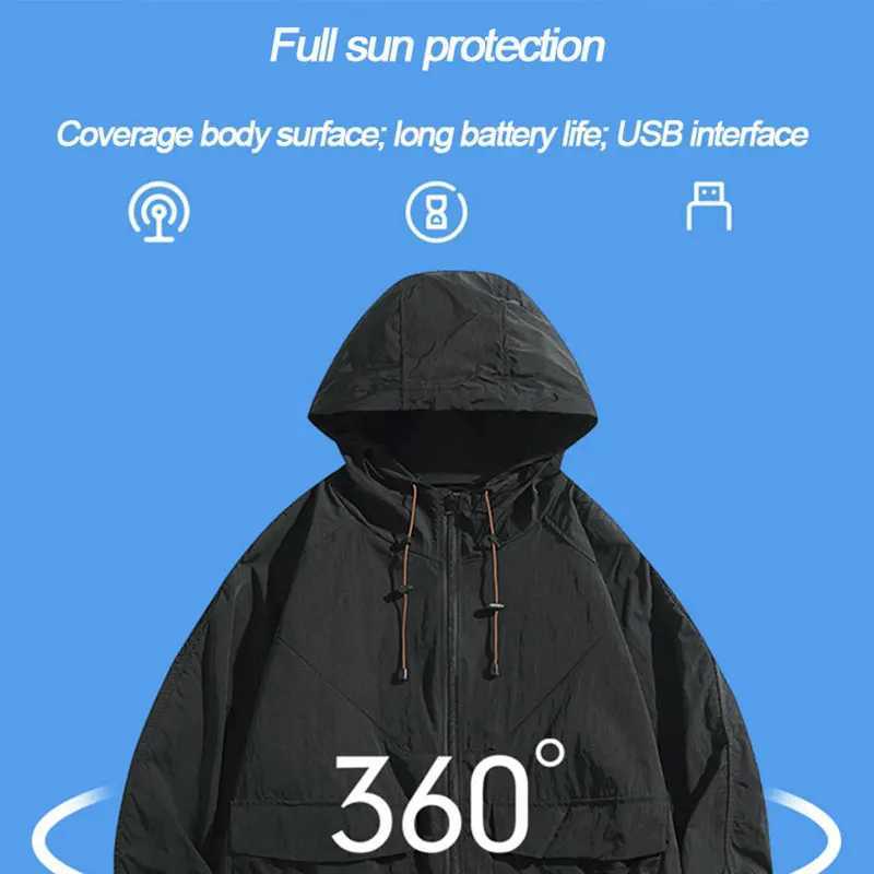 Summer Ice Cool Jacket Men Women Air Fan Clothing UV Sun Protection Lightweight Outdoor Clothes Windproof Cooling Apparel Coat W250711