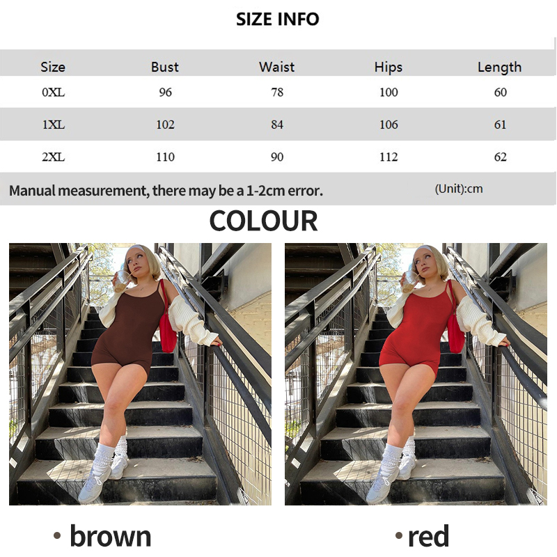 Women's Jumpsuits & Rompers European and American fashion pleated hips slim shorts sexy backless design suspenders tight thin jumpsuit.