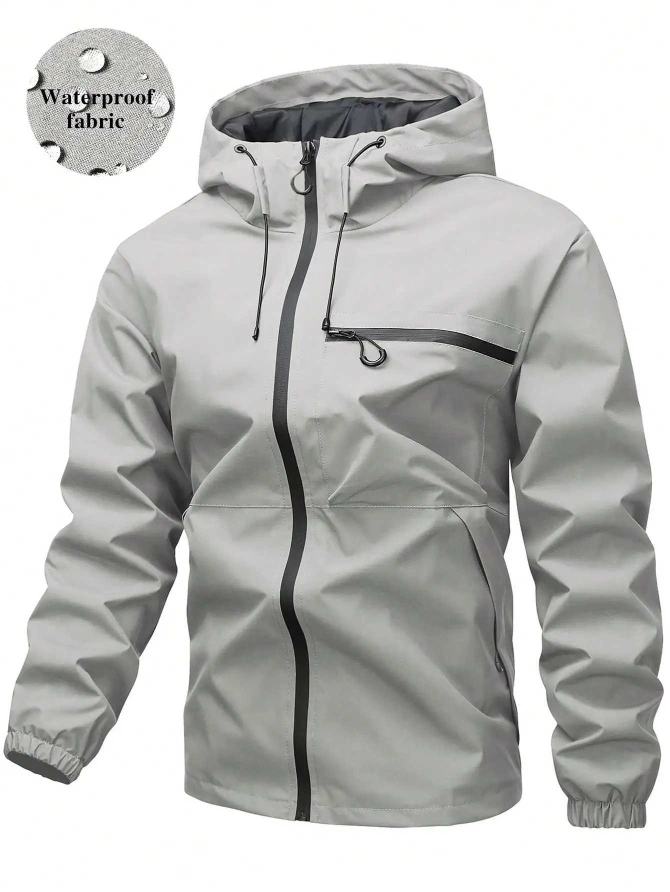 Mens Hooded Drawstring Soft Shell Wind Water Resistant Jacket Outdoor Hiking Windproof Jacket Climbing New Outdoor Jackets W250711