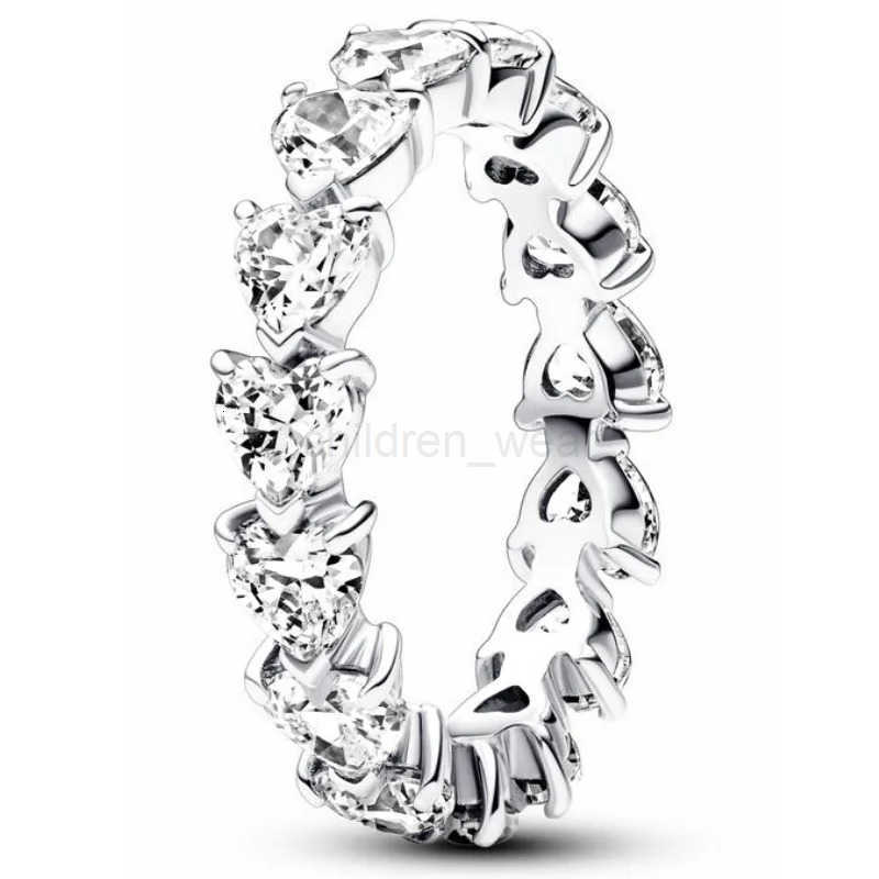 Disney 2024 New Ring-Disney Cinderella Carriage-Me Black Chakra Heart-Row Of Hearts Eternity-Fit Original Pandora Jewelry Women DIYGift W20250711