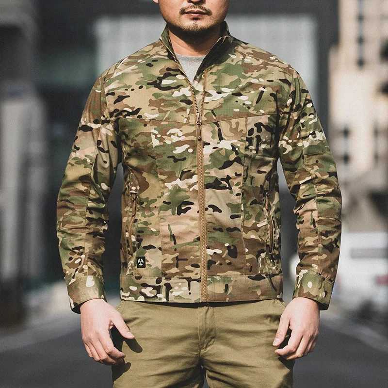 Combat Tactical Jacket Men Casual Work Jacket Spring Autumn Outdoor Hiking Waterproof Military Windbreaker Coat Climbing Clothes W250711